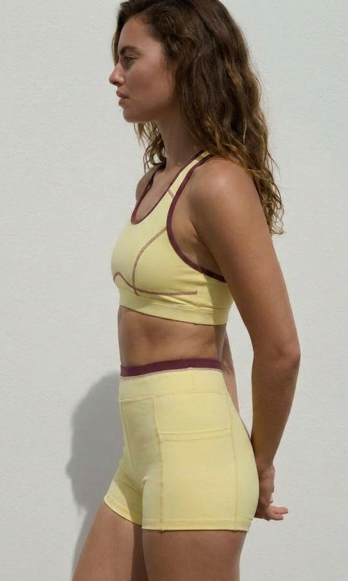 Horizon Blue biker shorts — side view