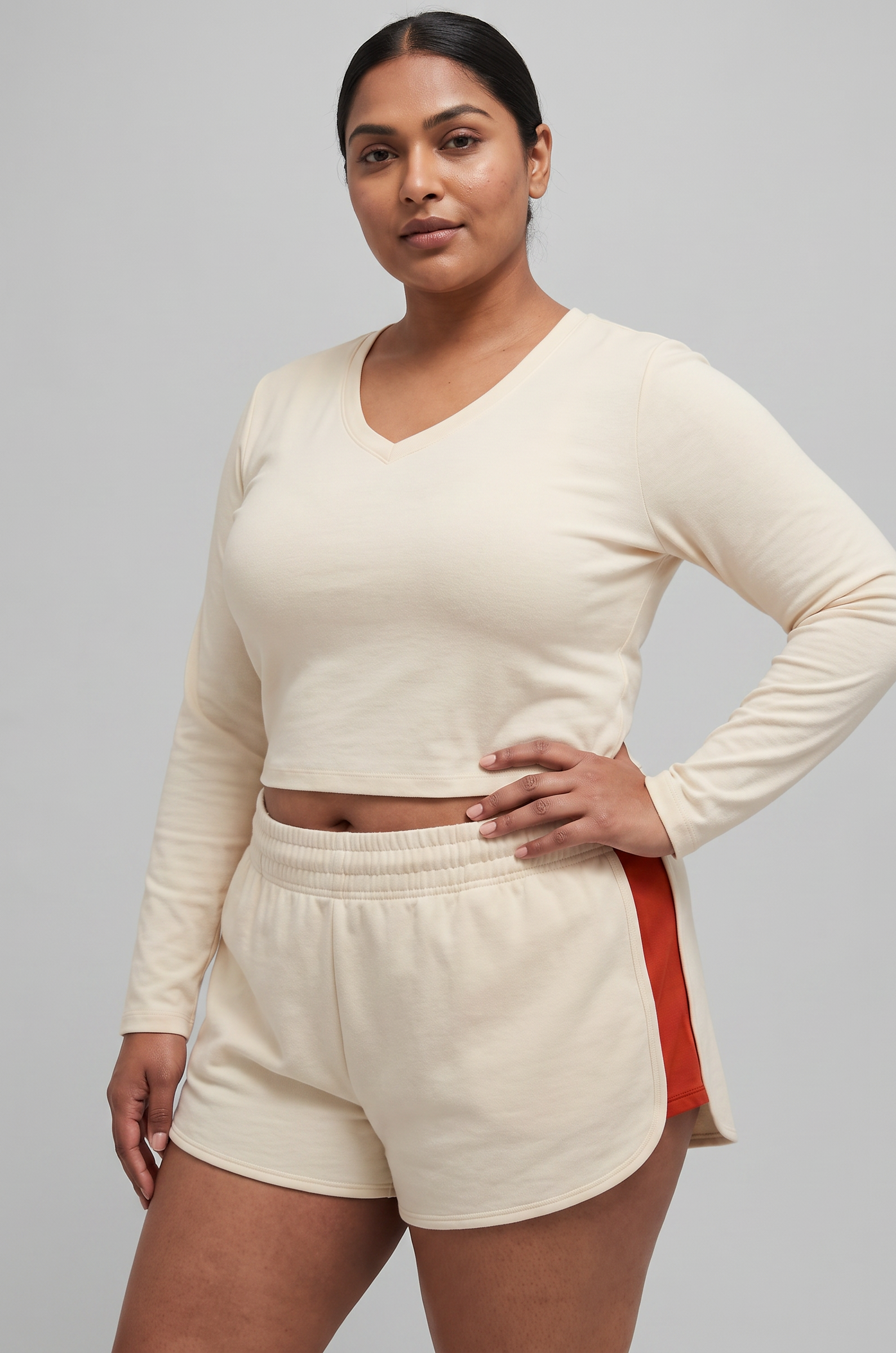 Model is wearing size L