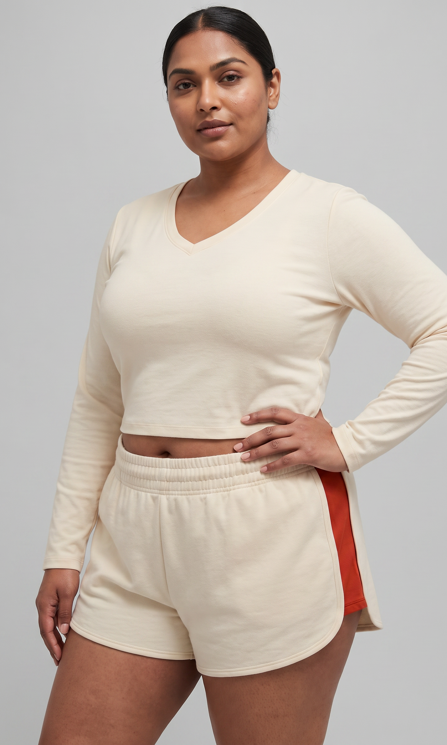 Model is wearing size L