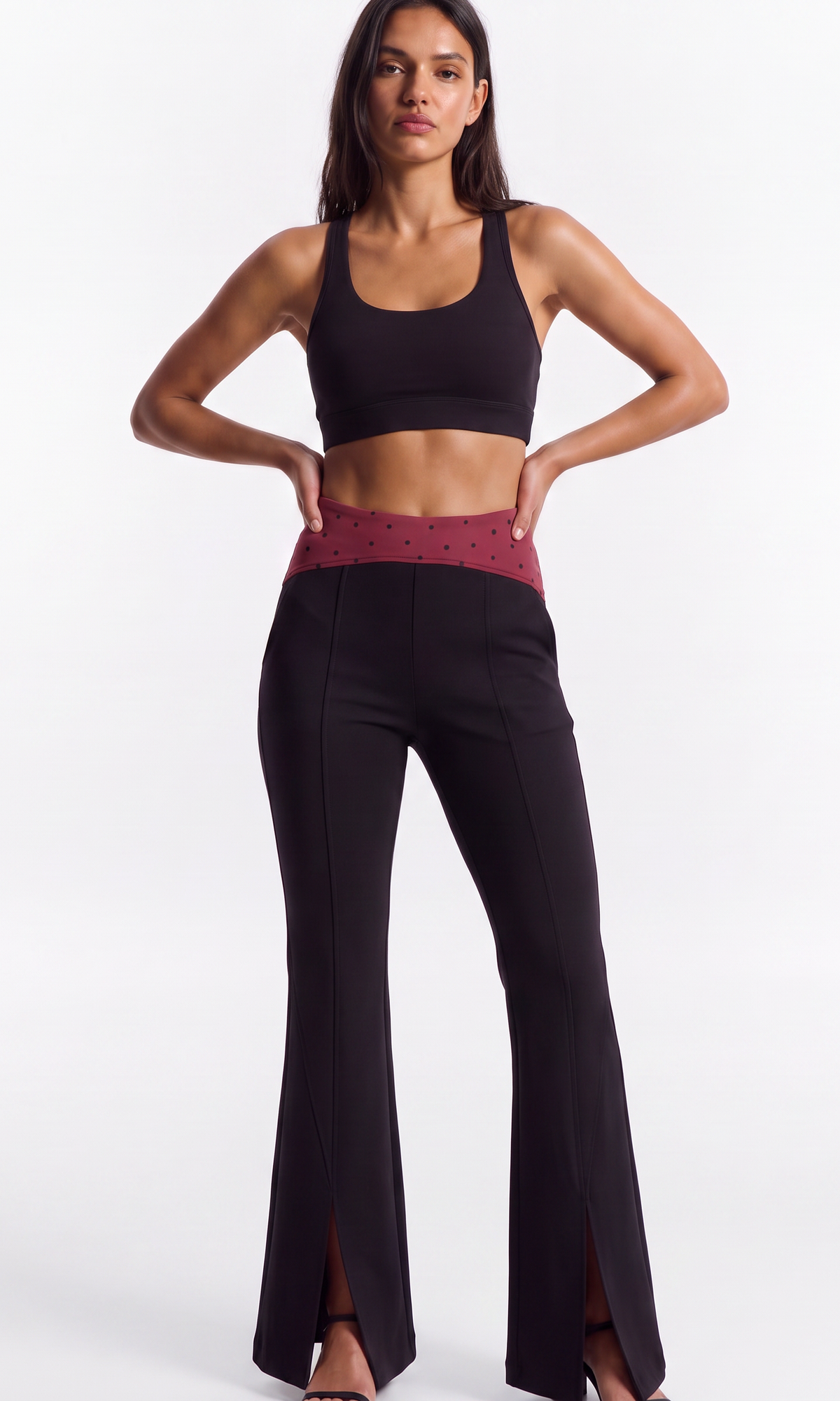 GlideFlare Bootcut Pants in Berry - front view