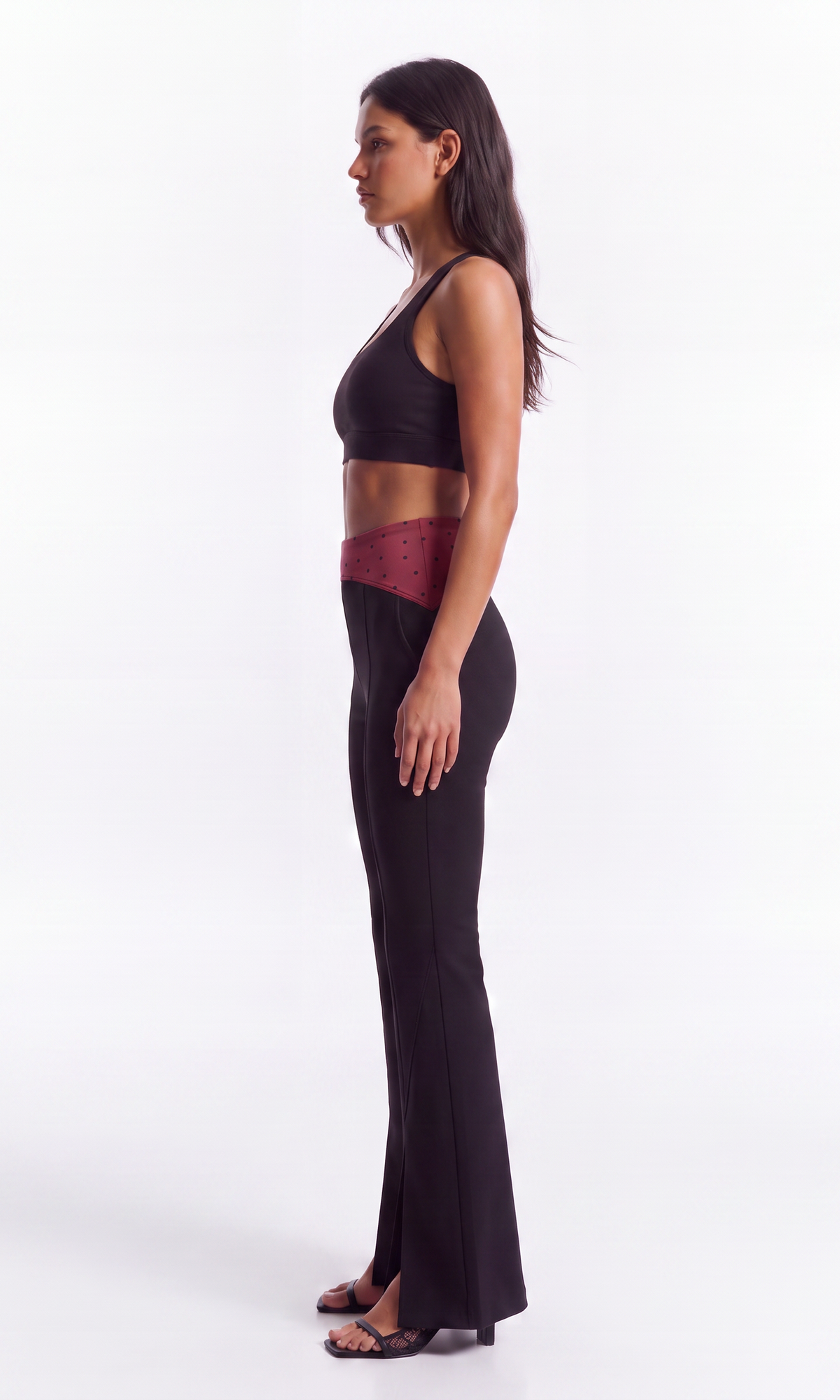 GlideFlare Bootcut Pants in Berry - side view