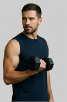 Model Wearing Men's FlexTank Athleisure -sustainable gym tank made from recycled fabric by Terraloop