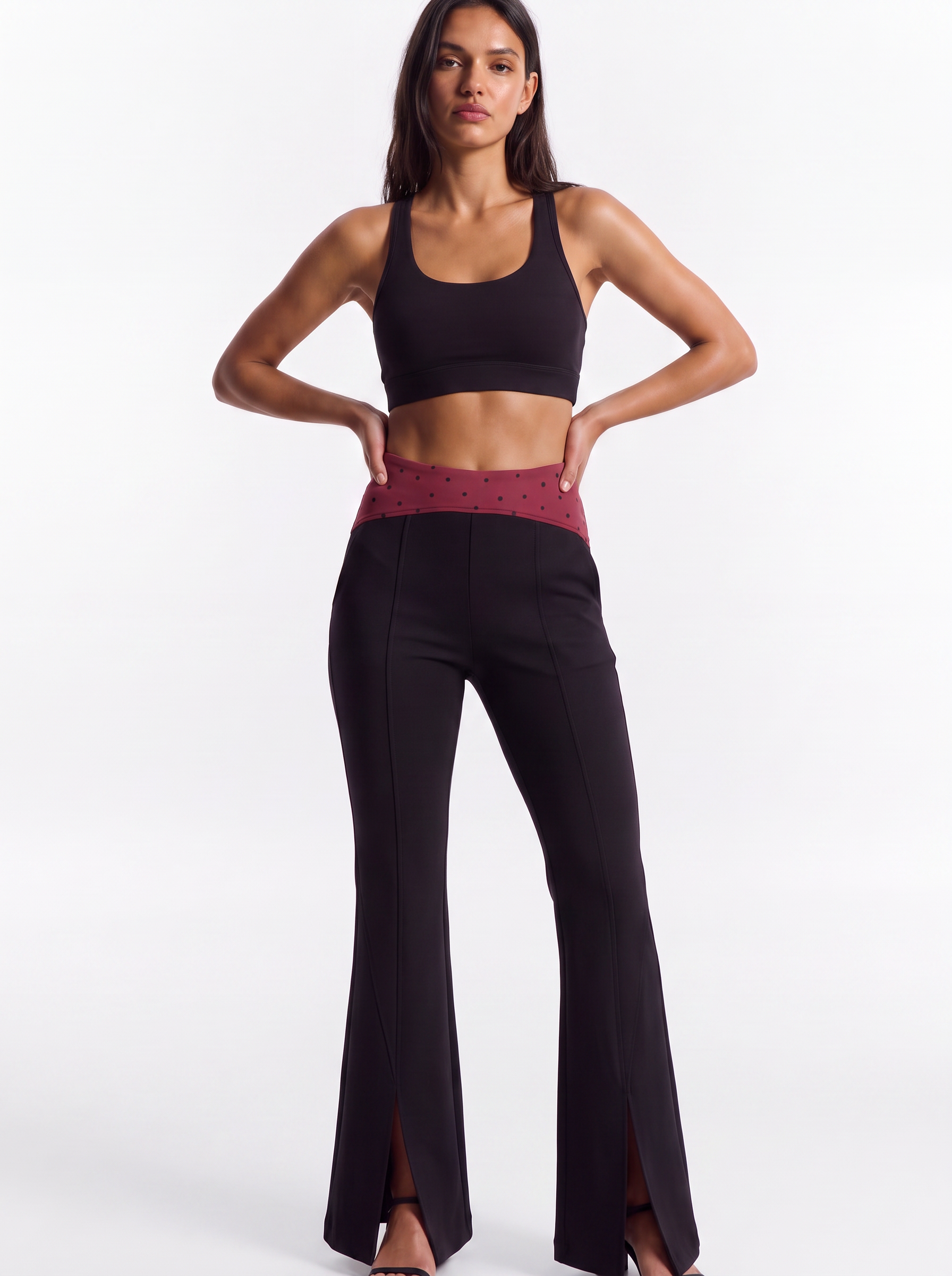 GlideFlare Bootcut Pants in Berry - front view