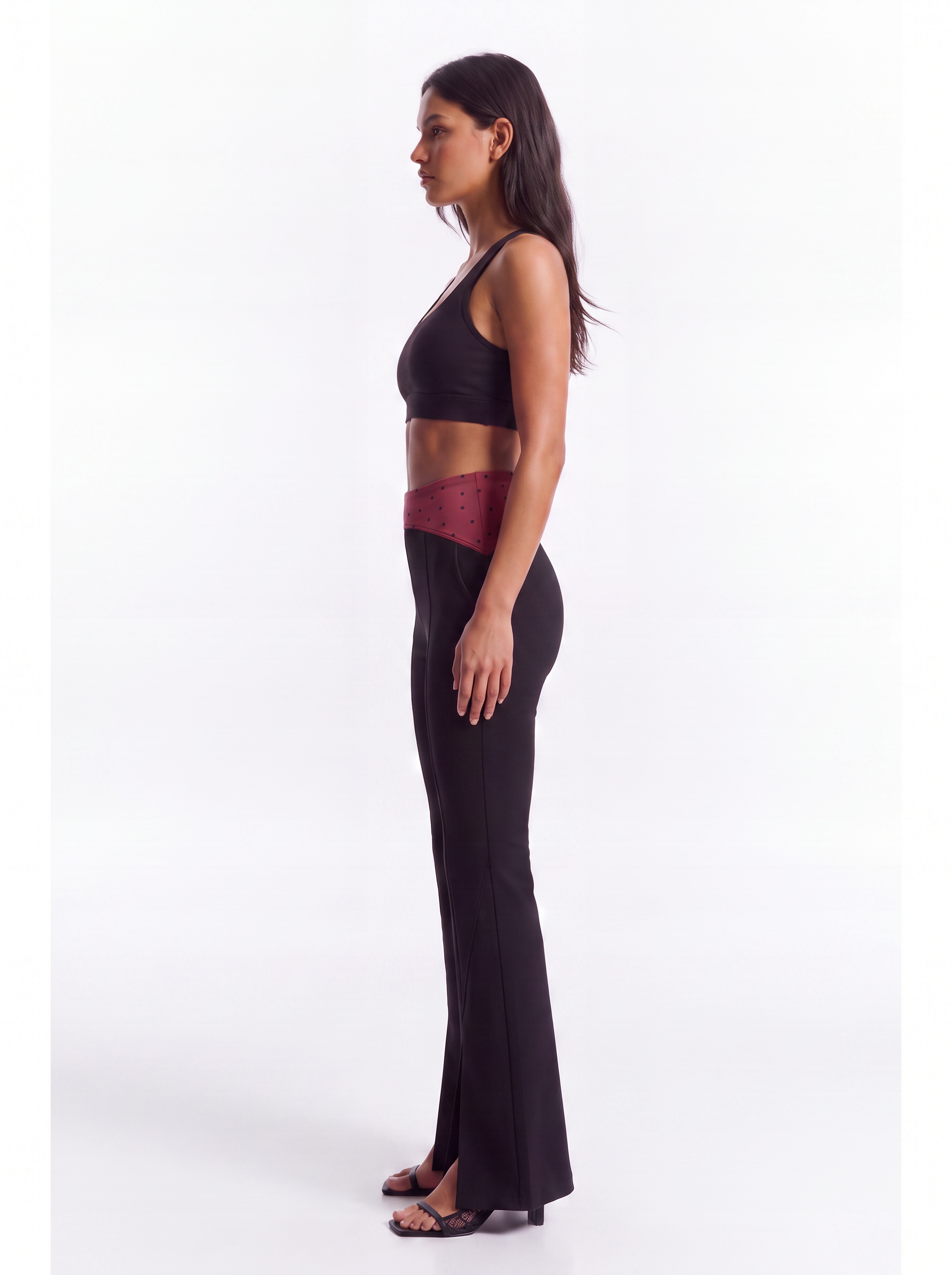 GlideFlare Bootcut Pants in Berry - side view