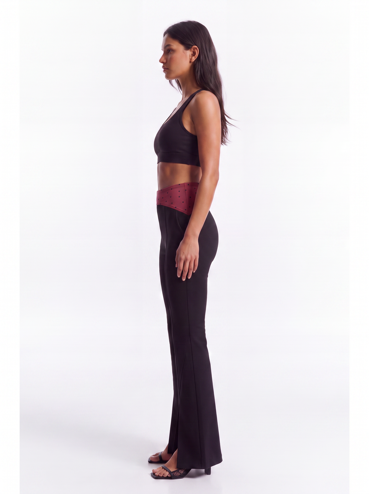 GlideFlare Bootcut Pants in Berry - side view