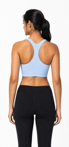 Aurora sports bra full ice blue racerback view
